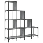 vidaXL Bibliotecă, gri sonoma, 122x30x132 cm, lemn prelucrat/metal vidaXL Bibliotecă, gri sonoma, 122x30x132 cm, lemn prelucrat/metal