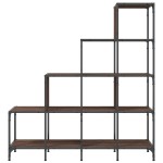 vidaXL Bibliotecă, stejar maro, 122x30x132 cm, lemn prelucrat/metal