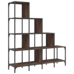 vidaXL Bibliotecă, stejar maro, 122x30x132 cm, lemn prelucrat/metal