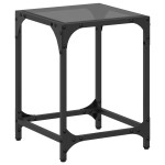 vidaXL Măsuță de cafea, blat din sticlă negră, 30x30x40 cm, oțel vidaXL Măsuță de cafea, blat din sticlă negră, 30x30x40 cm, oțel