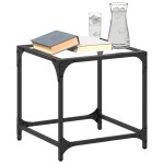 vidaXL Măsuță de cafea, blat din sticlă transparentă, 40x40x40 cm oțel vidaXL Măsuță de cafea, blat din sticlă transparentă, 40x40x40 cm oțel