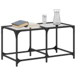 vidaXL Măsuță de cafea blat din sticlă transparentă 78,5x40x40 cm oțel vidaXL Măsuță de cafea blat din sticlă transparentă 78,5x40x40 cm oțel