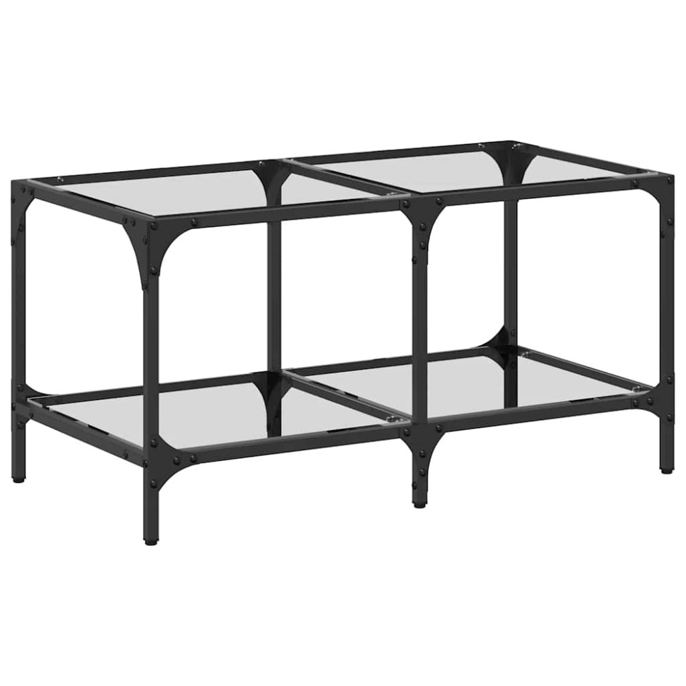 vidaXL Măsuță de cafea blat din sticlă transparentă 78,5x40x40 cm oțel