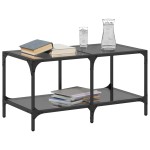 vidaXL Măsuță de cafea, blat din sticlă negră, 78,5x40x40 cm, oțel vidaXL Măsuță de cafea, blat din sticlă negră, 78,5x40x40 cm, oțel