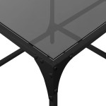 vidaXL Măsuță de cafea cu blat din sticlă neagră 98,5x50x40 cm oțel vidaXL Măsuță de cafea cu blat din sticlă neagră 98,5x50x40 cm oțel