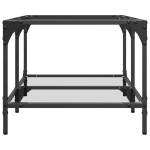 vidaXL Măsuță de cafea cu blat sticlă transparentă 98,5x50x40 cm oțel vidaXL Măsuță de cafea cu blat sticlă transparentă 98,5x50x40 cm oțel