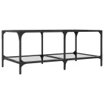 vidaXL Măsuță de cafea cu blat sticlă transparentă 98,5x50x40 cm oțel vidaXL Măsuță de cafea cu blat sticlă transparentă 98,5x50x40 cm oțel