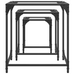 vidaXL Măsuțe de cafea suprapuse 3 buc. blat sticlă transparentă, oțel