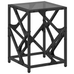 vidaXL Măsuță de cafea, blat din sticlă negră, 30x30x41 cm, oțel vidaXL Măsuță de cafea, blat din sticlă negră, 30x30x41 cm, oțel