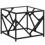 vidaXL Măsuță de cafea, blat din sticlă transparentă, 50x50x41 cm oțel vidaXL Măsuță de cafea, blat din sticlă transparentă, 50x50x41 cm oțel