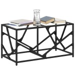vidaXL Măsuță de cafea blat din sticlă transparentă 78,5x40x41 cm oțel vidaXL Măsuță de cafea blat din sticlă transparentă 78,5x40x41 cm oțel