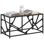 vidaXL Măsuță de cafea, blat din sticlă negră, 78,5x40x41 cm, oțel vidaXL Măsuță de cafea, blat din sticlă negră, 78,5x40x41 cm, oțel