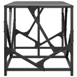 vidaXL Măsuță de cafea, blat din sticlă negră, 78,5x40x41 cm, oțel vidaXL Măsuță de cafea, blat din sticlă negră, 78,5x40x41 cm, oțel