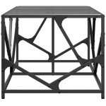 vidaXL Măsuță de cafea, blat din sticlă negră, 98,5x50x41 cm, oțel vidaXL Măsuță de cafea, blat din sticlă negră, 98,5x50x41 cm, oțel