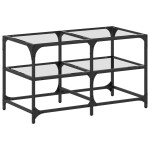 vidaXL Măsuță de cafea blat din sticlă transparentă 78,5x40x45 cm oțel vidaXL Măsuță de cafea blat din sticlă transparentă 78,5x40x45 cm oțel