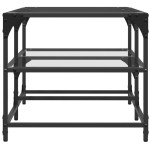 vidaXL Măsuță de cafea cu blat sticlă transparentă 98,5x50x45 cm oțel vidaXL Măsuță de cafea cu blat sticlă transparentă 98,5x50x45 cm oțel