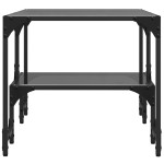 vidaXL Măsuță de cafea cu blat din sticlă neagră 98,5x50x45 cm oțel vidaXL Măsuță de cafea cu blat din sticlă neagră 98,5x50x45 cm oțel