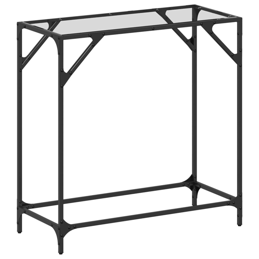 vidaXL Măsuță de cafea, blat din sticlă transparentă, 80x35x81 cm oțel