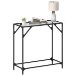 vidaXL Măsuță de cafea, blat din sticlă transparentă, 80x35x81 cm oțel vidaXL Măsuță de cafea, blat din sticlă transparentă, 80x35x81 cm oțel