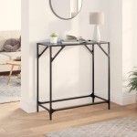 vidaXL Măsuță de cafea, blat din sticlă negră, 80x35x81 cm, oțel vidaXL Măsuță de cafea, blat din sticlă negră, 80x35x81 cm, oțel
