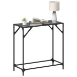 vidaXL Măsuță de cafea, blat din sticlă negră, 80x35x81 cm, oțel vidaXL Măsuță de cafea, blat din sticlă negră, 80x35x81 cm, oțel