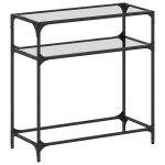vidaXL Măsuță de cafea, blat din sticlă transparentă, 80x35x81 cm oțel vidaXL Măsuță de cafea, blat din sticlă transparentă, 80x35x81 cm oțel
