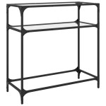 vidaXL Măsuță de cafea, blat din sticlă transparentă, 80x35x81 cm oțel vidaXL Măsuță de cafea, blat din sticlă transparentă, 80x35x81 cm oțel