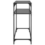vidaXL Măsuță de cafea, blat din sticlă negră, 80x35x81 cm, oțel vidaXL Măsuță de cafea, blat din sticlă negră, 80x35x81 cm, oțel