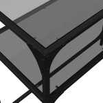 vidaXL Măsuță de cafea, blat din sticlă negră, 80x35x81 cm, oțel vidaXL Măsuță de cafea, blat din sticlă negră, 80x35x81 cm, oțel