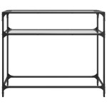 vidaXL Măsuță de cafea, blat din sticlă transparentă, 98x35x81 cm oțel vidaXL Măsuță de cafea, blat din sticlă transparentă, 98x35x81 cm oțel