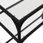 vidaXL Măsuță de cafea, blat din sticlă transparentă, 98x35x81 cm oțel vidaXL Măsuță de cafea, blat din sticlă transparentă, 98x35x81 cm oțel