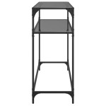 vidaXL Măsuță de cafea, blat din sticlă negră, 98x35x81 cm, oțel vidaXL Măsuță de cafea, blat din sticlă negră, 98x35x81 cm, oțel