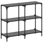 vidaXL Măsuță de cafea, blat din sticlă negră, 98x30x81 cm, oțel vidaXL Măsuță de cafea, blat din sticlă negră, 98x30x81 cm, oțel