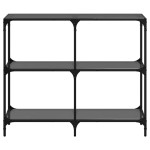 vidaXL Măsuță de cafea, blat din sticlă negră, 98x30x81 cm, oțel vidaXL Măsuță de cafea, blat din sticlă negră, 98x30x81 cm, oțel