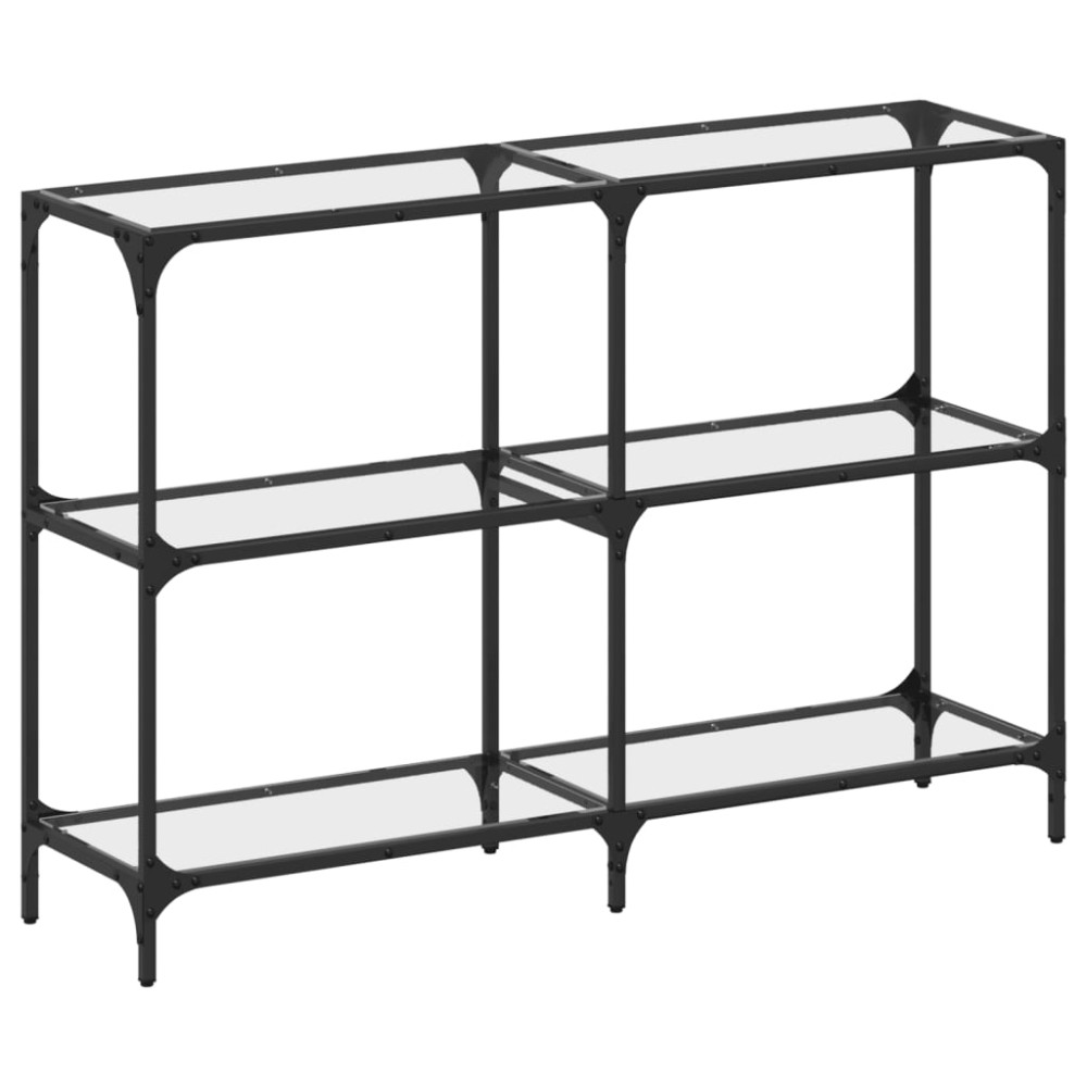 vidaXL Măsuță de cafea blat din sticlă transparentă 118,5x30x81cm oțel