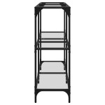 vidaXL Măsuță de cafea blat din sticlă transparentă 118,5x30x81cm oțel vidaXL Măsuță de cafea blat din sticlă transparentă 118,5x30x81cm oțel