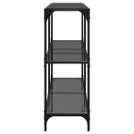 vidaXL Măsuță de cafea, blat din sticlă negră, 118,5x30x81 cm, oțel vidaXL Măsuță de cafea, blat din sticlă negră, 118,5x30x81 cm, oțel