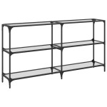 vidaXL Măsuță de cafea blat din sticlă transparentă 158,5x30x81cm oțel vidaXL Măsuță de cafea blat din sticlă transparentă 158,5x30x81cm oțel