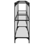 vidaXL Măsuță de cafea blat din sticlă transparentă 194,5x30x81cm oțel vidaXL Măsuță de cafea blat din sticlă transparentă 194,5x30x81cm oțel