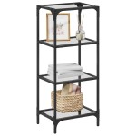 vidaXL Suport depozitare blat din sticlă transparentă 40x30x95 cm oțel vidaXL Suport depozitare blat din sticlă transparentă 40x30x95 cm oțel