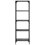 vidaXL Suport de depozitare, blat din sticlă neagră, 40x30x123cm, oțel vidaXL Suport de depozitare, blat din sticlă neagră, 40x30x123cm, oțel