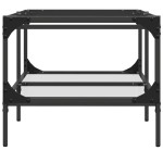 vidaXL Măsuță de cafea cu blat sticlă transparentă 98,5x50x45 cm oțel vidaXL Măsuță de cafea cu blat sticlă transparentă 98,5x50x45 cm oțel