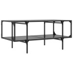 vidaXL Măsuță de cafea cu blat din sticlă neagră 98,5x50x45 cm oțel vidaXL Măsuță de cafea cu blat din sticlă neagră 98,5x50x45 cm oțel