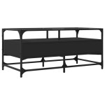vidaXL Măsuță de cafea cu blat din sticlă negru 98,5x50x45 cm oțel vidaXL Măsuță de cafea cu blat din sticlă negru 98,5x50x45 cm oțel
