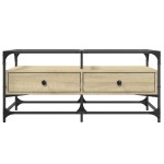 vidaXL Măsuță cafea cu blat din sticlă stejar sonoma 98,5x50x45cm oțel vidaXL Măsuță cafea cu blat din sticlă stejar sonoma 98,5x50x45cm oțel