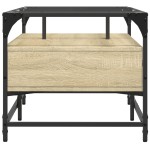 vidaXL Măsuță cafea cu blat din sticlă stejar sonoma 98,5x50x45cm oțel vidaXL Măsuță cafea cu blat din sticlă stejar sonoma 98,5x50x45cm oțel