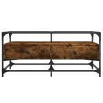 vidaXL Măsuță cafea blat din sticlă stejar fumuriu 98,5x50x45 cm oțel vidaXL Măsuță cafea blat din sticlă stejar fumuriu 98,5x50x45 cm oțel