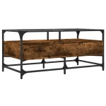 vidaXL Măsuță cafea blat din sticlă stejar fumuriu 98,5x50x45 cm oțel vidaXL Măsuță cafea blat din sticlă stejar fumuriu 98,5x50x45 cm oțel