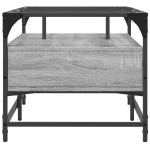 vidaXL Măsuță de cafea cu blat din sticlă gri sonoma 98,5x50x45cm oțel vidaXL Măsuță de cafea cu blat din sticlă gri sonoma 98,5x50x45cm oțel