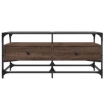 vidaXL Măsuță cafea cu blat din sticlă stejar maro 98,5x50x45 cm oțel vidaXL Măsuță cafea cu blat din sticlă stejar maro 98,5x50x45 cm oțel